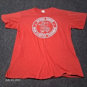 VTG 1980s Slowpitch T‎ Shirt Size Large Red by Sport - T Stedman Single Stitch